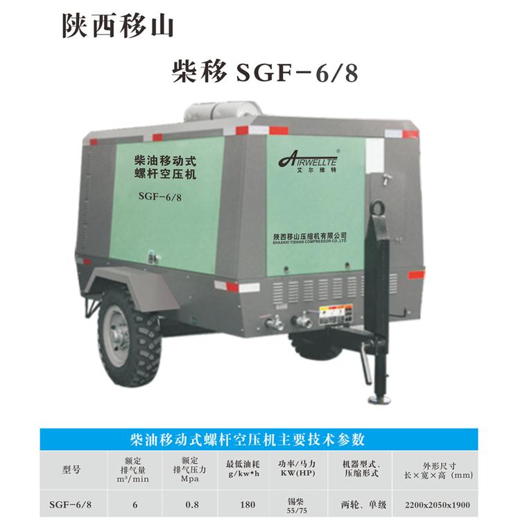 艾尔维特6立方8公斤柴移螺杆空压机