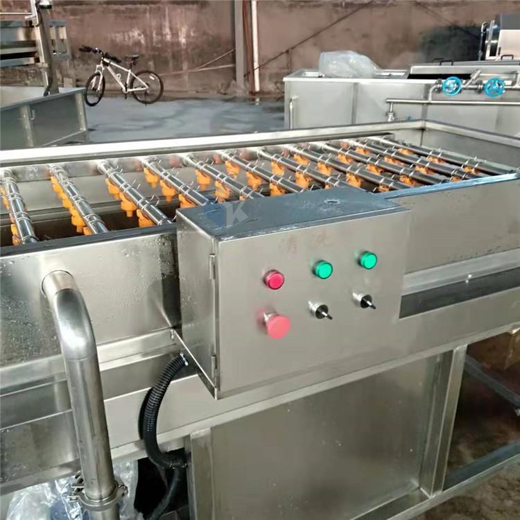 芒果连续式毛刷清洗机 平行毛辊清洗机 商用型苹果清洗机价格