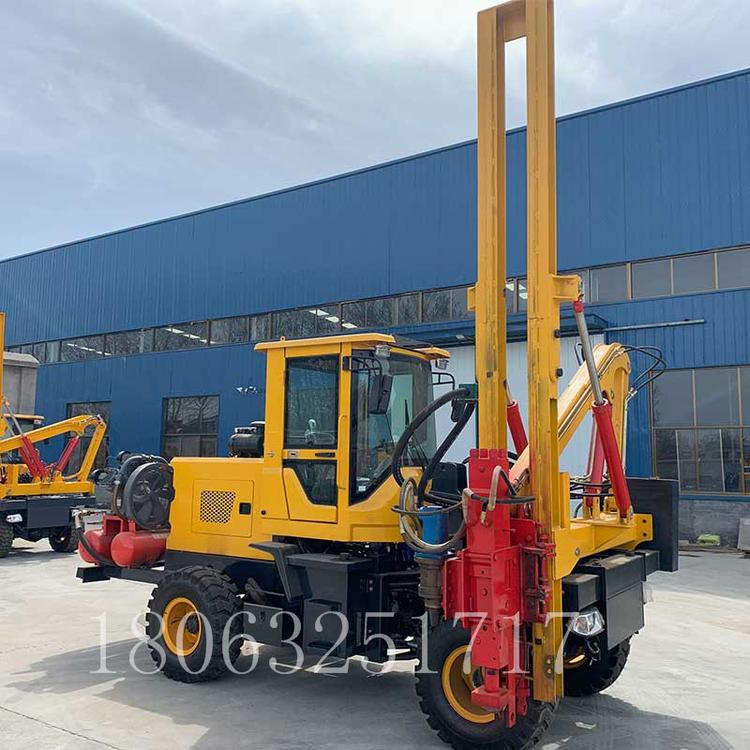 装载式护栏打桩机 公路护栏钢管打桩设备 高速公路护栏打桩机 久胜机械