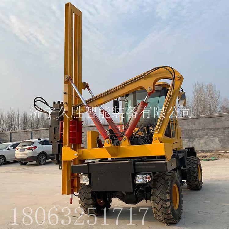 装载式护栏打桩机 打拔锤一体机 公路液压打桩机 久胜机械