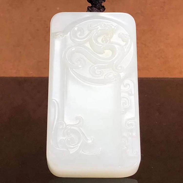 和田玉 新疆和田玉 新疆玉 新疆籽料 新疆和田玉仿古牌 46牌 仿古龙牌