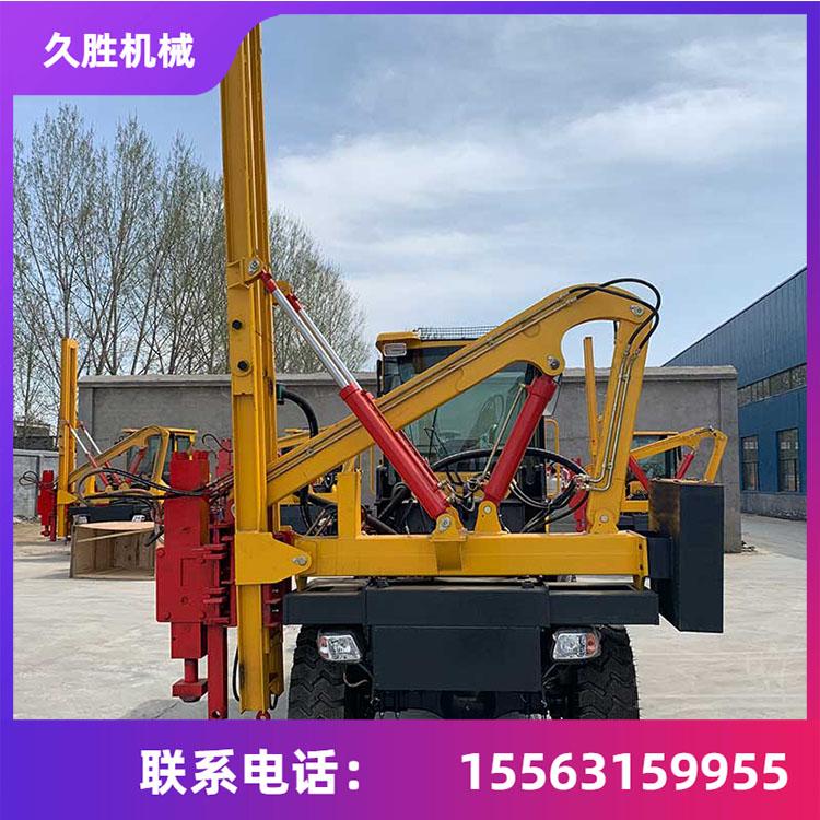 高速防撞护栏打桩机 高速打拔桩机 自动挡断气刹护栏打桩机 久胜机械