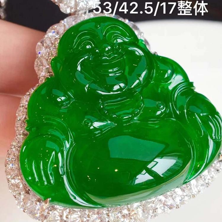 纯天然翡翠 翡翠吊坠 翡翠一手货源 满绿吊坠 玻璃种吊坠 高冰弥勒吊坠  帝王绿吊坠  男士吊坠 女士吊坠 帝王绿弥勒佛吊坠