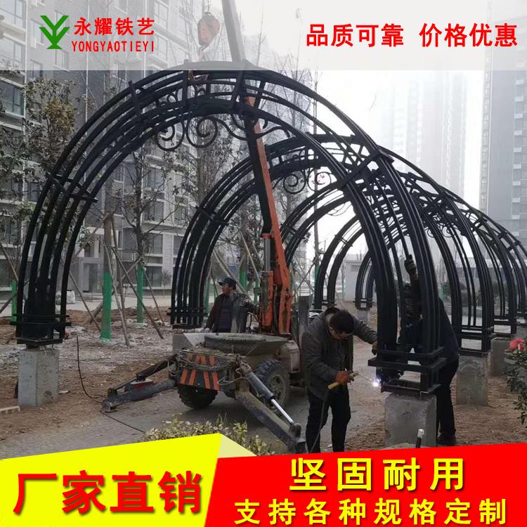 陕西铁艺凉亭帽 小区欧式凉亭穹顶 镂空景观花型顶盖 铸铁圆亭顶厂家定制