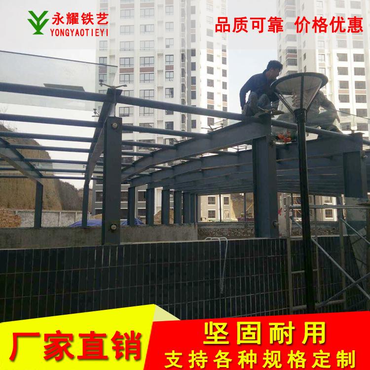 汽车停车棚 景观工程 铁艺雨棚