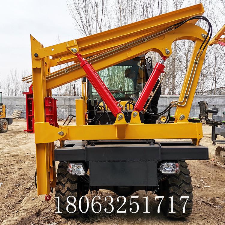 四轮驱动护栏打桩机 打桩拔桩一体机 高速公路护栏打桩机 久胜机械