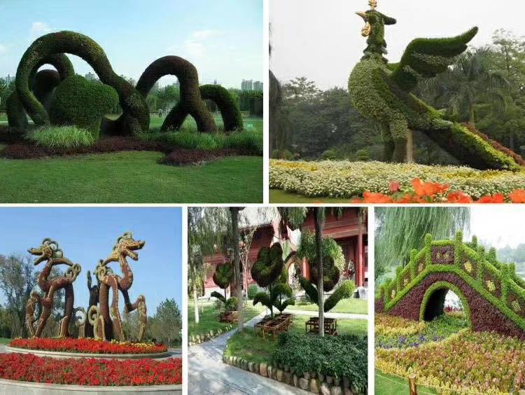 植物绿雕仿真绿雕景观绿雕节日绿雕稻草人工艺轮胎工艺