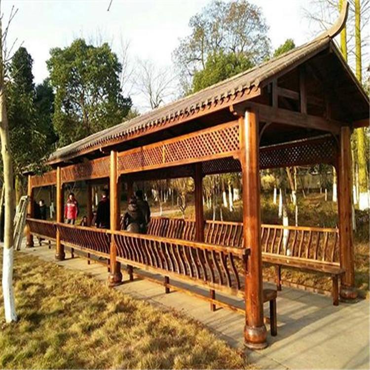 景观防腐木长廊 花园防腐木长廊 防腐木长廊 环保无污染 稳定性强
