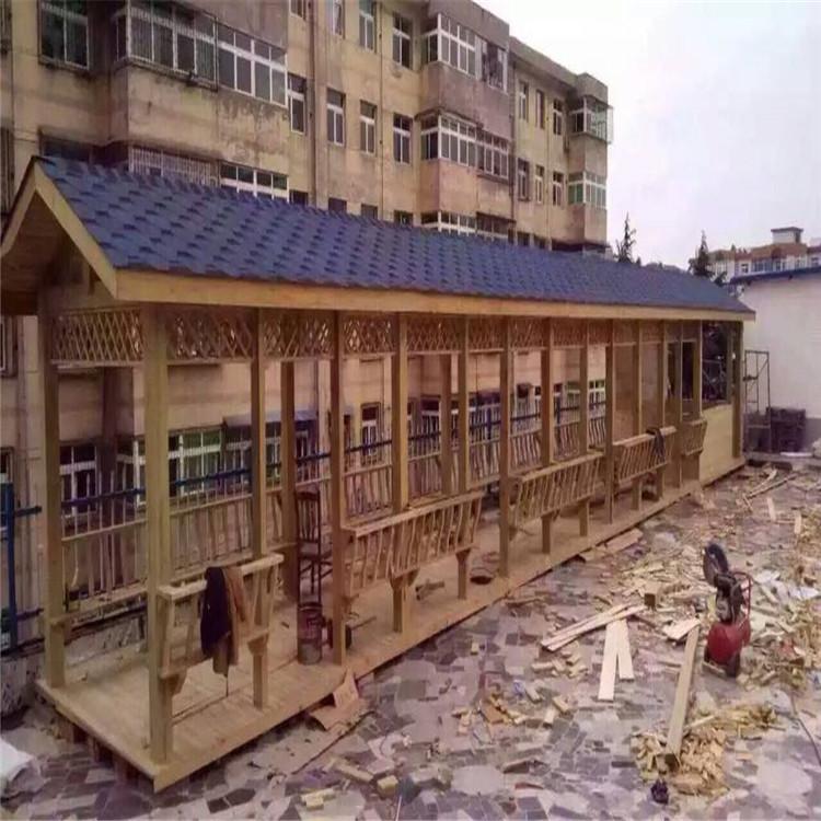 防腐木长廊价格 防腐木长廊地板 防腐木长廊造价  郑州品然防腐木厂家