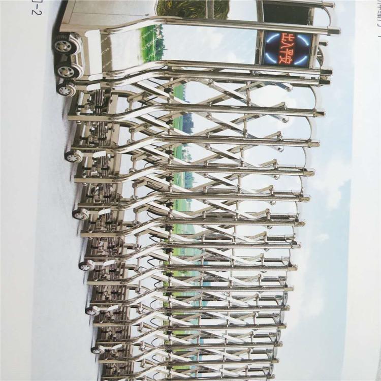电动伸缩门_学校工厂自动不锈钢智能遥控工地折叠伸缩门_厂家推拉门