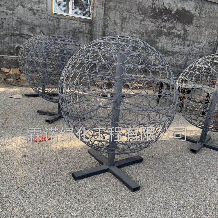 耐腐蚀不易变形铁艺花球景观铁艺花球