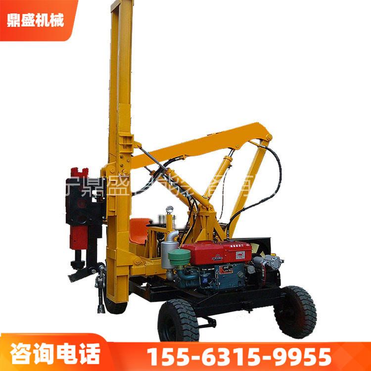 新款全自动护栏打桩机 公路立柱打桩机 建筑用地基工程打桩设备 久胜机械