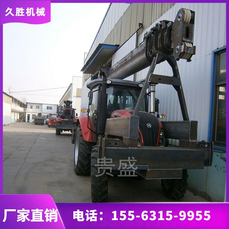 电线杆吊装加打洞一体机拖拉机吊车 四驱越野节油拖拉机吊车 久胜机械