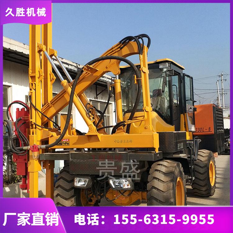 全自动轮式护坡护栏打桩机 车载式液压压桩机 久胜机械