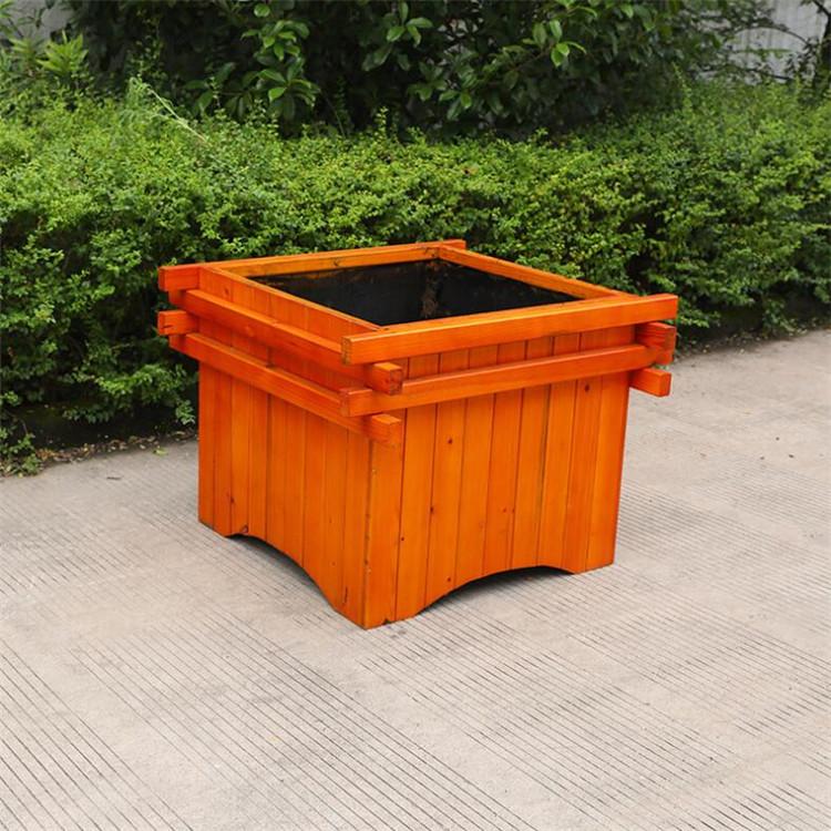 防腐木花箱 道路防腐木花箱 户外实木花箱  郑州品然防腐木花箱