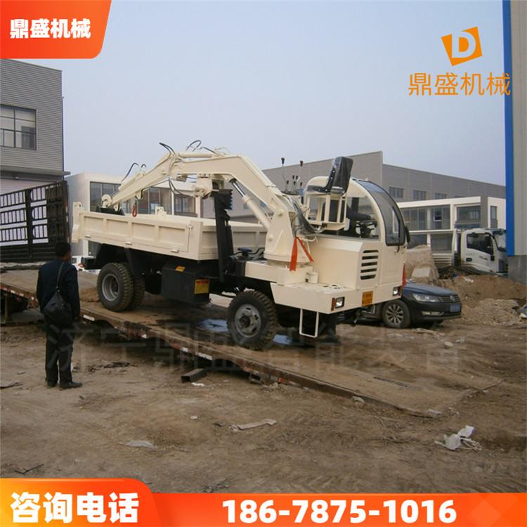 自卸式运输随车挖 四轮挖装一体机随车挖 回转轴承随车挖  久胜机械