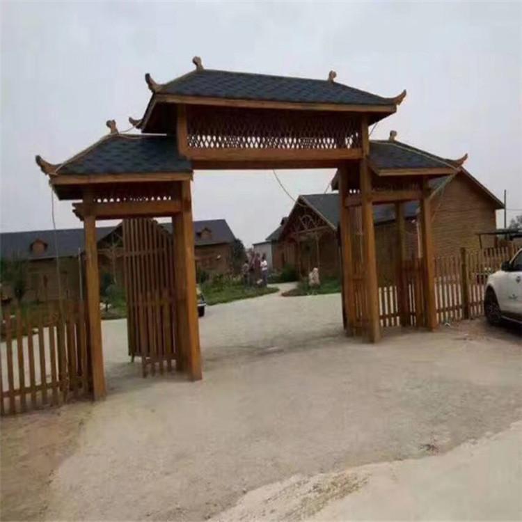 田园防腐木门楼 田园防腐木门楼设计 质优价廉 欢迎选购