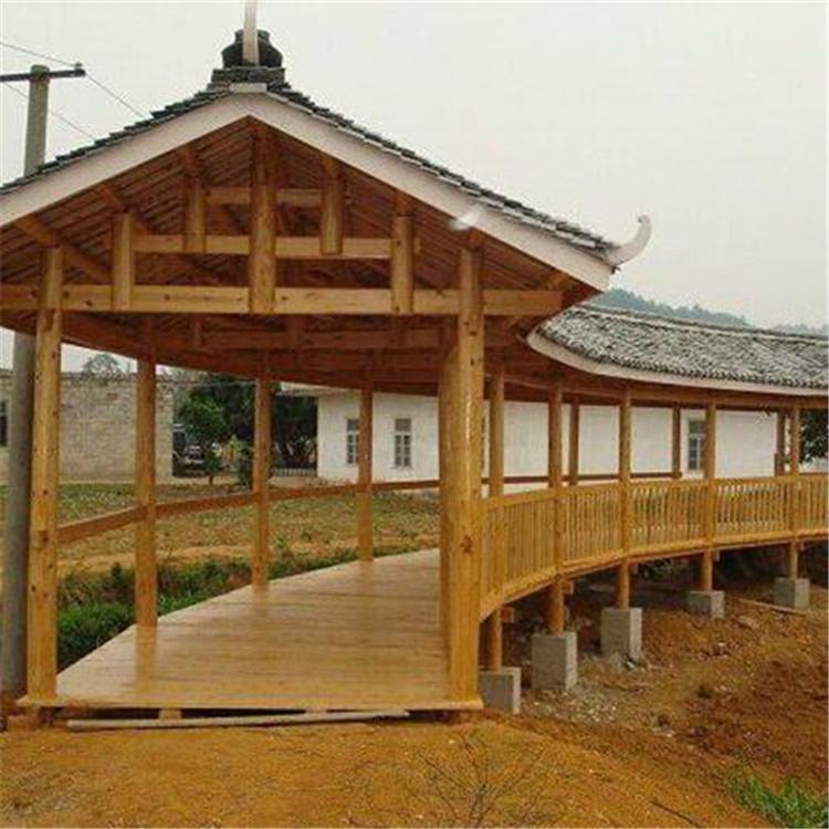 河南防腐木长廊 防腐木长廊价格 防腐木长廊厂家 现场施工