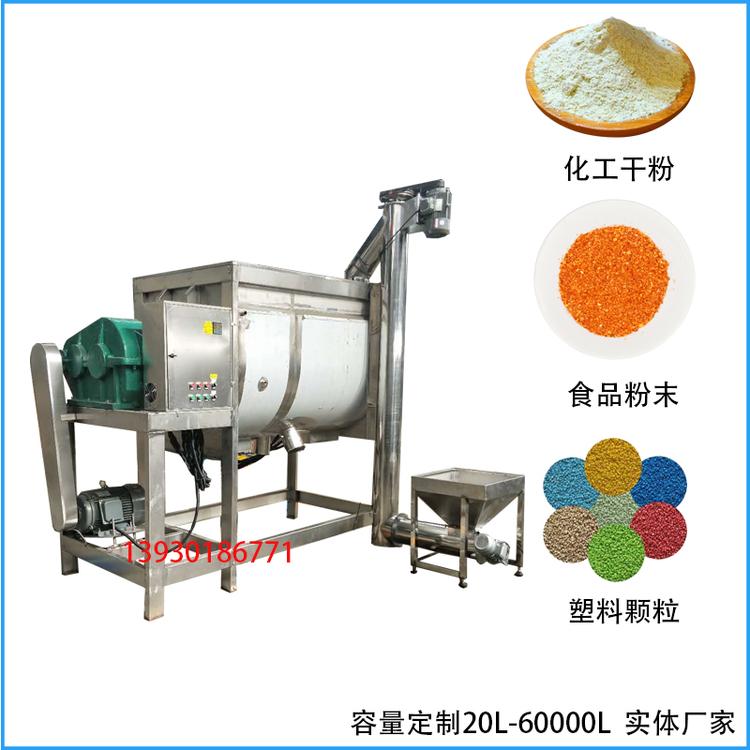 3立方U型螺带混合机树脂粉全密封卧式搅拌机耐腐蚀槽型螺带混料机现货供应