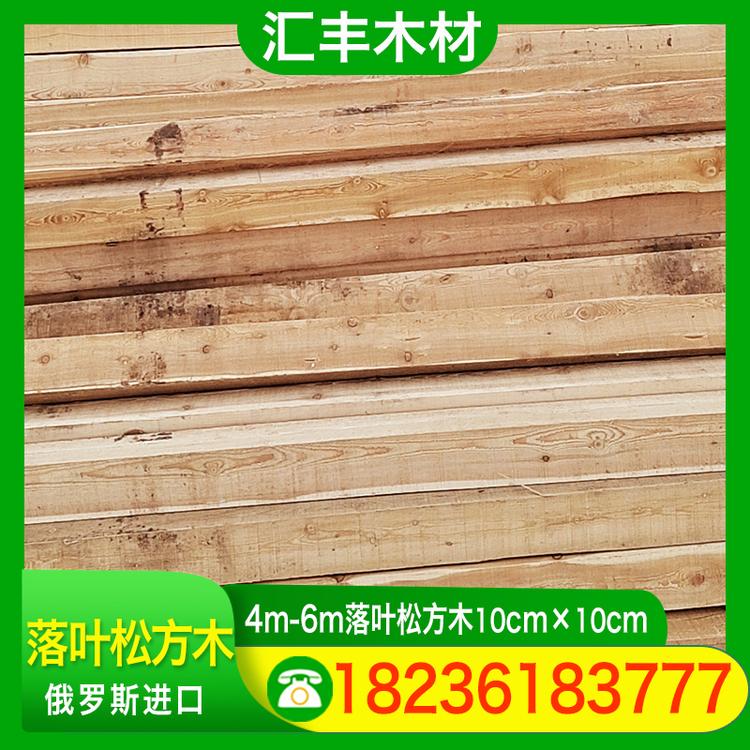 汇丰木材 4m-6m落叶松方木10cm×10cm 打包木条