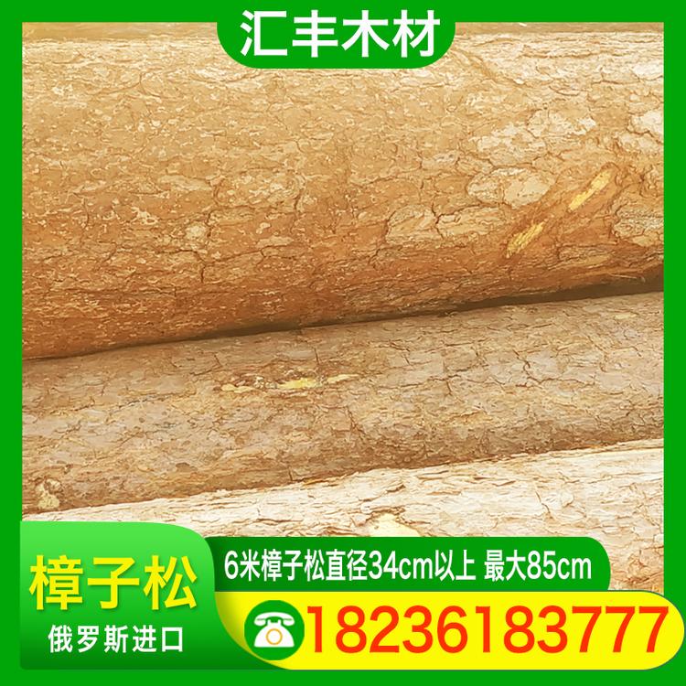 汇丰木材 6米樟子松直径34cm以上 最大85cm 圆柱花旗松铁杉