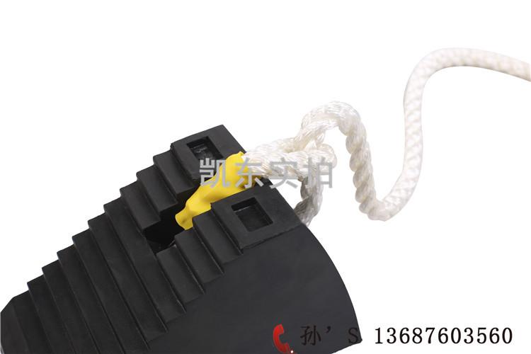 橡胶定位器 青岛凯东带绳橡胶止轮块 小车防滑用刹车块