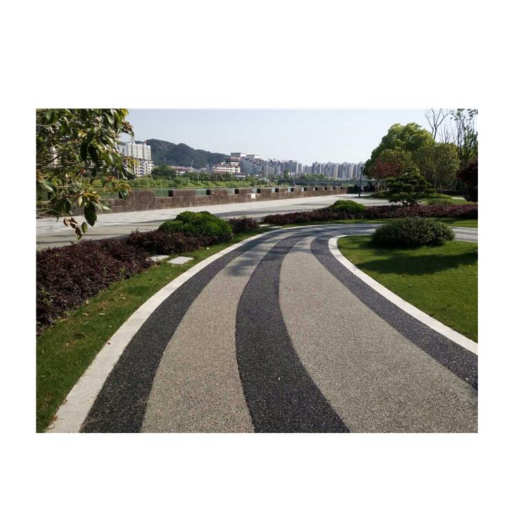 胶粘石透水路面 透水混凝土路面  胶粘石材料 水洗石 彩石 胶粘石厂家