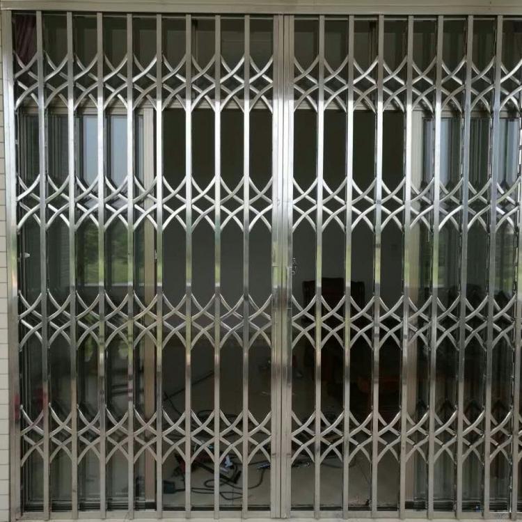 瑞金铝合金拉闸门伸缩防盗门防护网阳台推拉门家用折叠拉闸门