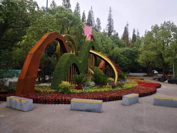 户外植物绿雕五色草花坛批发