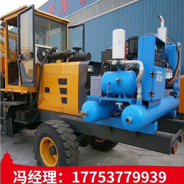 多功能护栏打桩机公路926护栏打拔一体机加除尘器轮式液压打桩机