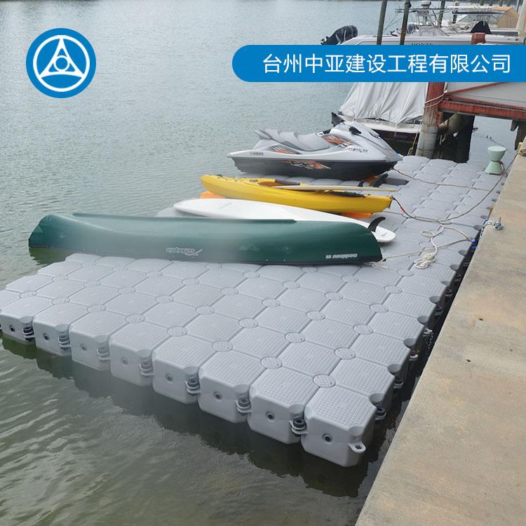 水上平台塑料浮筒 中亚水上工程 摩托艇泊位浮筒码头厂家