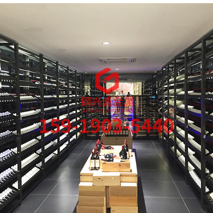酒庄玫瑰金不锈钢酒柜定制 恒温恒湿不锈钢酒窖 酒架 红酒柜