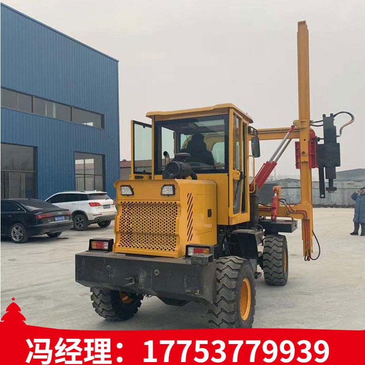 混凝土管桩打桩工具 农用农场牧场打桩机 装载机改装高速公路波形护栏打桩钻孔机