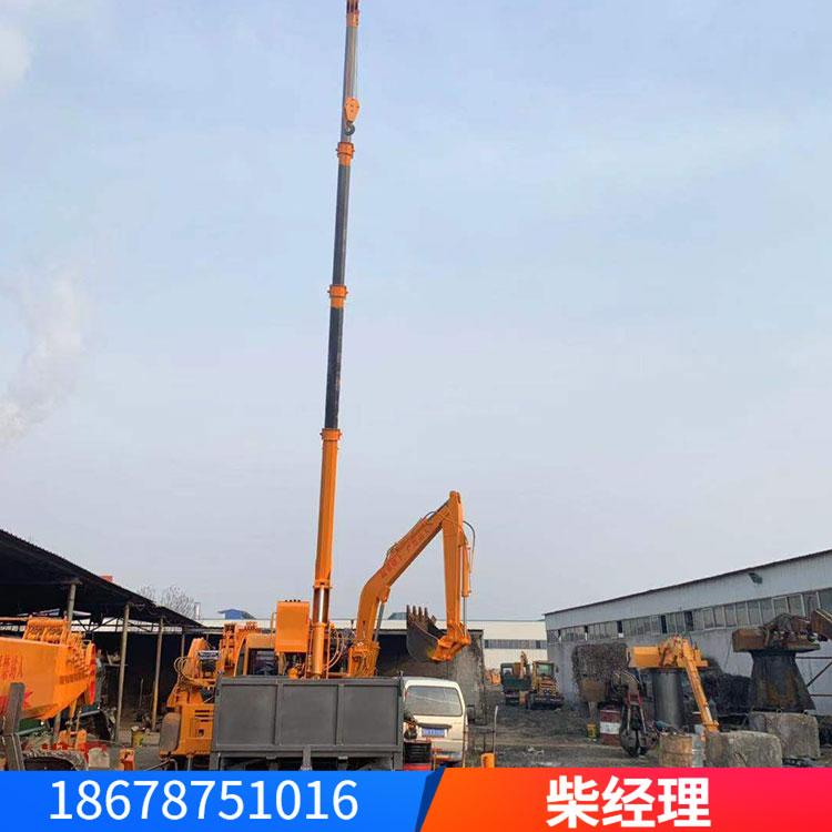 久胜机械 六驱汽车型吊杆挖坑两用机 农场抓木器 6轮驱动汽车吊挖一体机