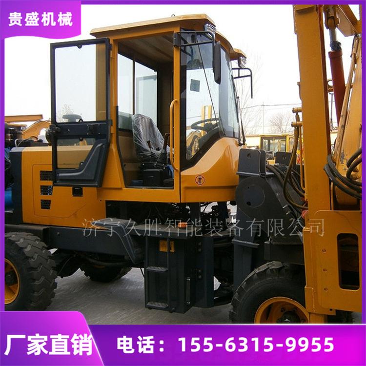 公路护栏打钻一体机 防汛抢险打桩机  装载式打桩机厂家 久胜机械
