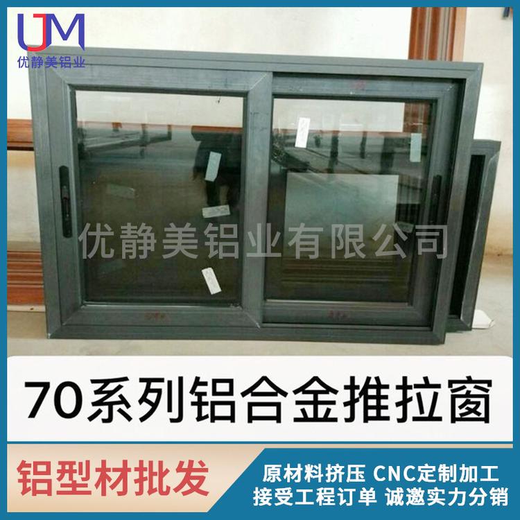 铝合金门窗断桥型材 隔热平开推拉门窗  三轨下轨盖板前框套线铝型材批发