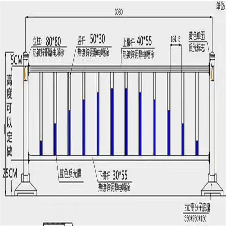 潍坊防撞护栏  隔离围栏  城市道路护栏出售