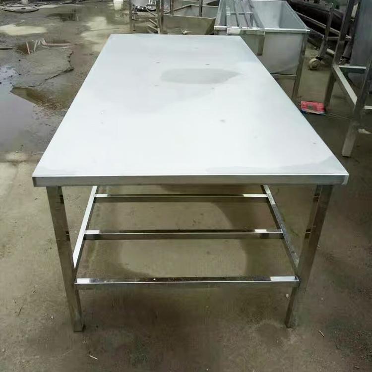 冠杰现货销售不锈钢工作台 拉门工作台 双层操作台定制