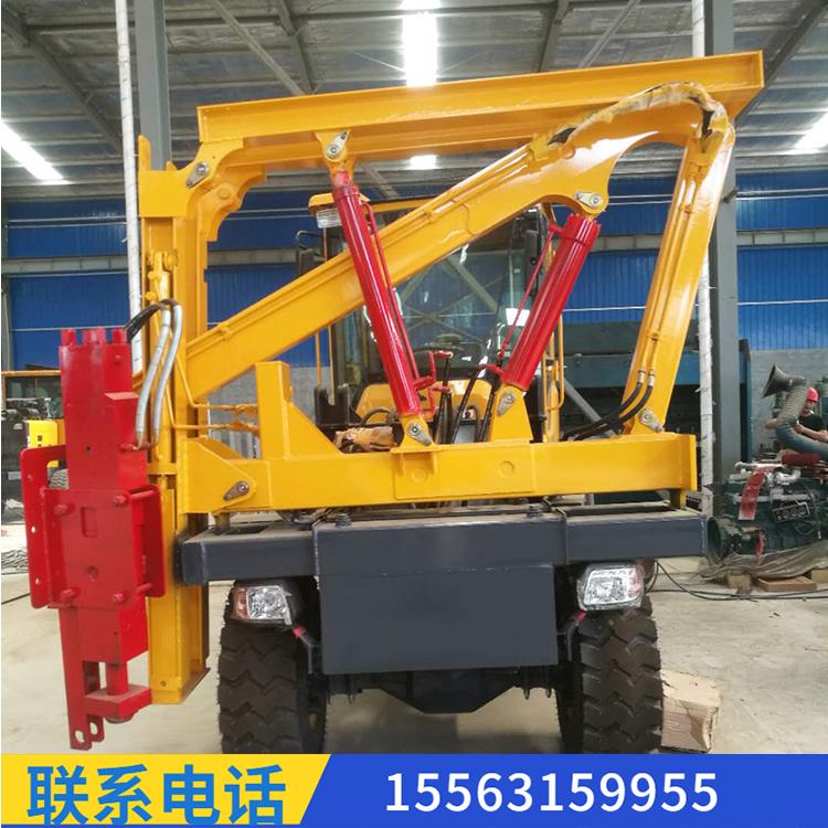 小型装载式护栏打桩机 打拔钻一体机 压桩机 波形护栏打桩机