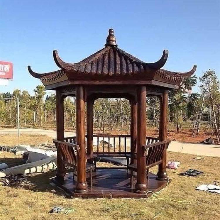 四角防腐木凉亭 防腐木凉亭价格 可根据尺寸定制