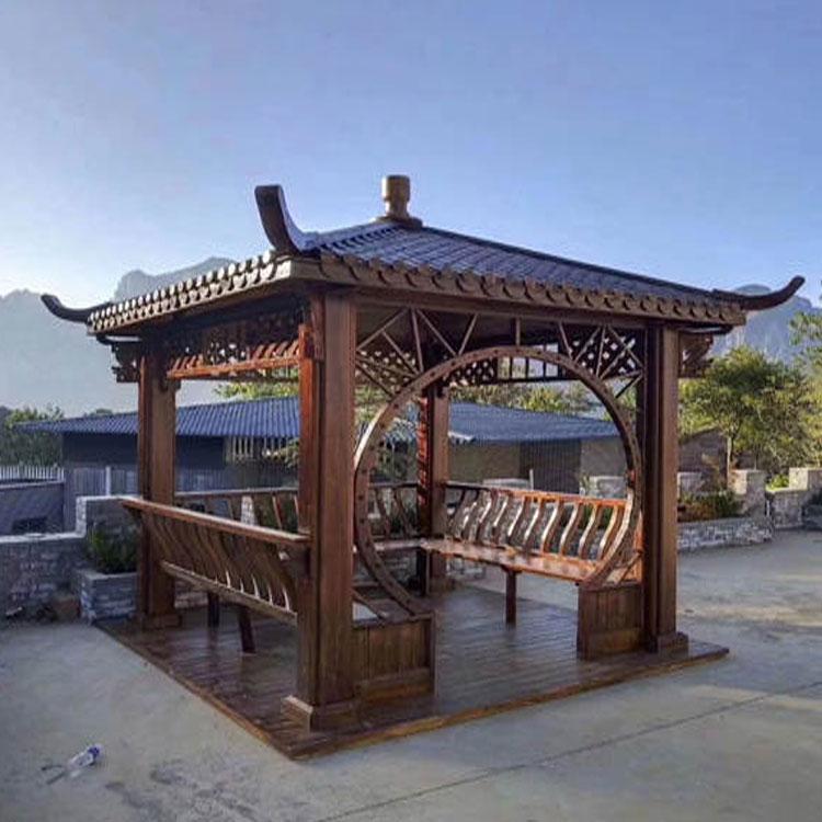 六角防腐木凉亭 防腐木凉亭价格 支持定制 量大从优