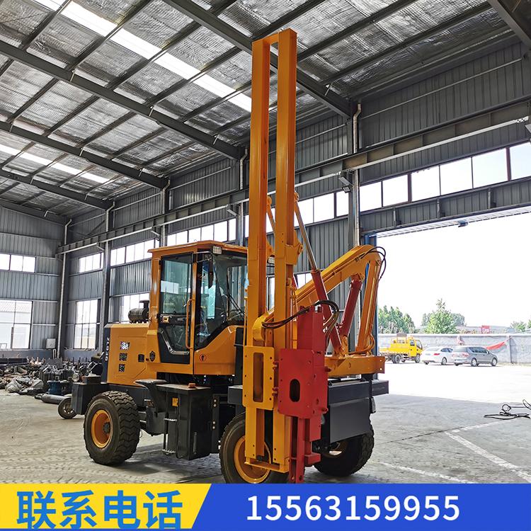 公路护栏立柱打桩机 工程打桩钻孔打桩机 波形护栏打拔钻孔一体机