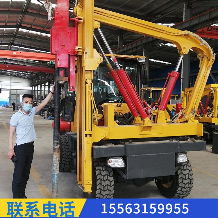 方桩护栏打桩机 多功能护栏打桩机 防撞护栏打桩机厂家直销