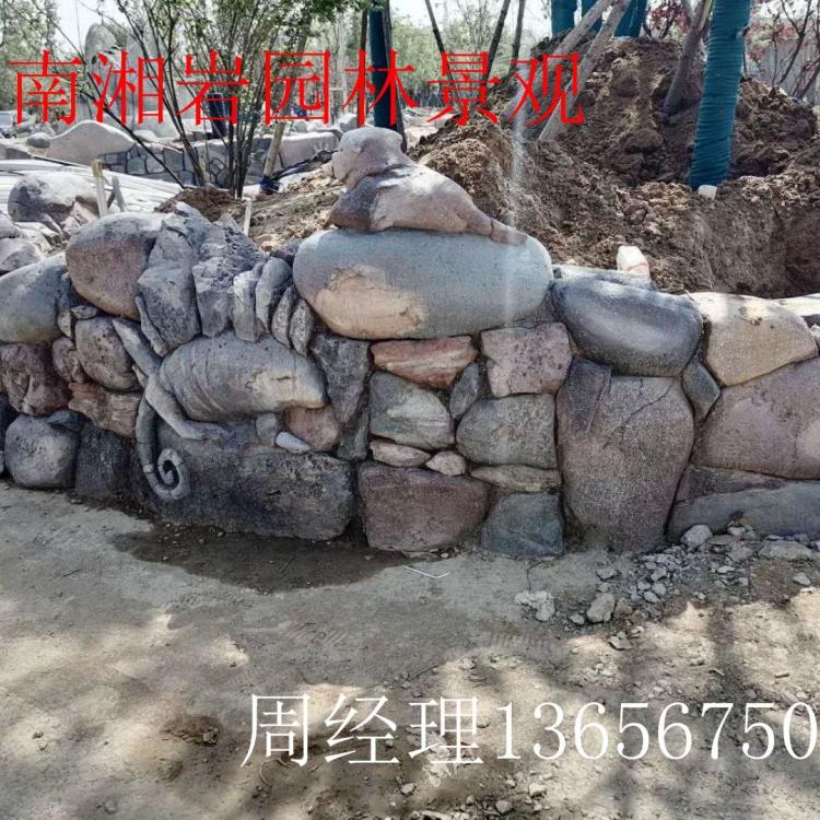 宿州公园假山制作 湘岩塑石假山巧妙施工焕然一新