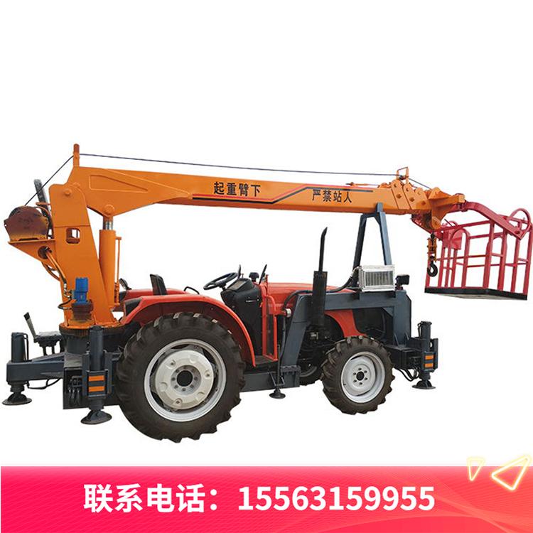 立杆四驱拖拉机吊 拖拉机地钻8吨拖拉机吊 拖拉机吊车厂家