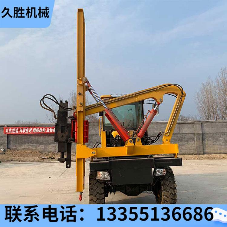 2020新款护栏打桩机全液压建桥修路装载式护栏打桩机