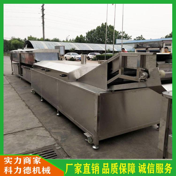 科力德生产食品深加工设备 小油菜清洗漂烫冷却线 全自动蒸煮漂烫杀青冷却设备 食品玉米变频可调蒸煮流水线