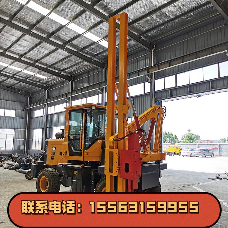 936公路护栏打桩机 养护型防撞护栏打拨一体机 液压轮式打桩机