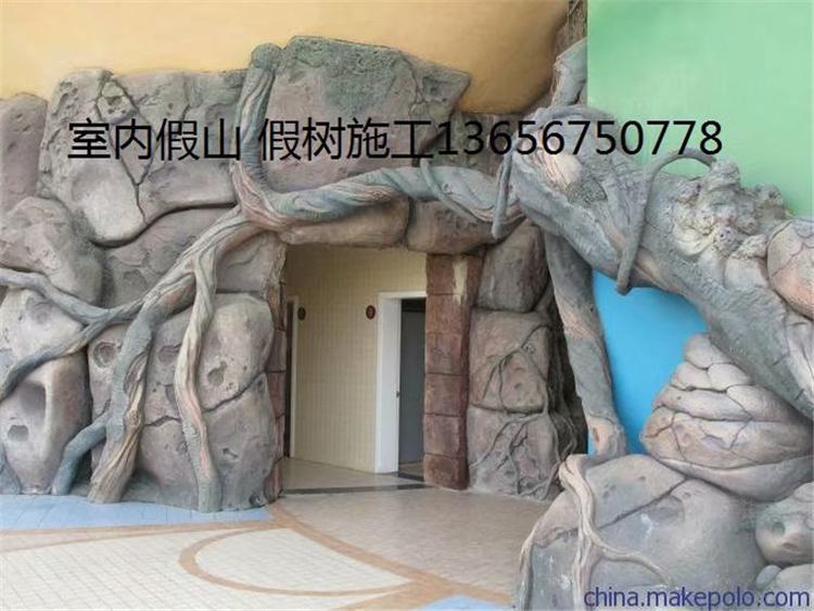 广元室内假山制作 湘岩塑石假山巧妙施工焕然一新