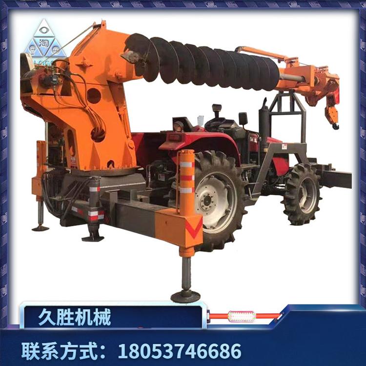 四驱越野拖拉机吊车 四轮自卸式拖拉机起重机 多功能吊钻一体机